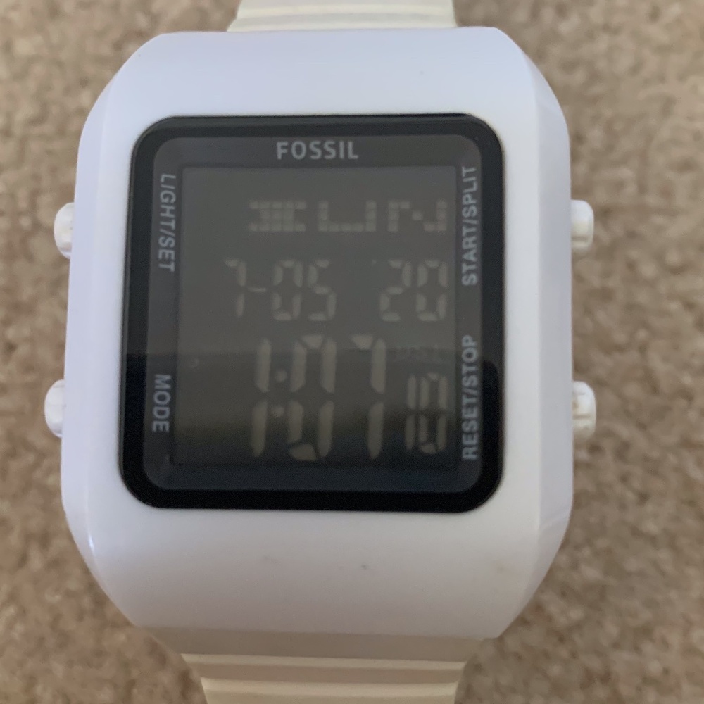 Fossil White Digital Watch